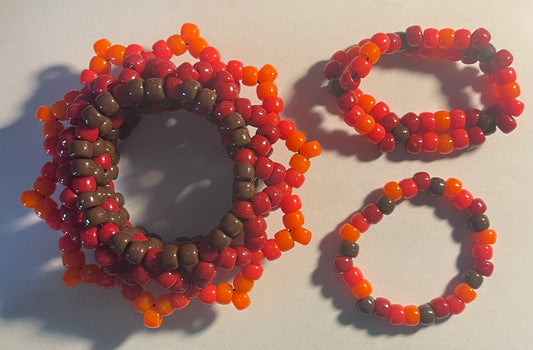 Mandala Cuff Set - Brown/Red/Orange (Mandala Cuff, Double, Single)